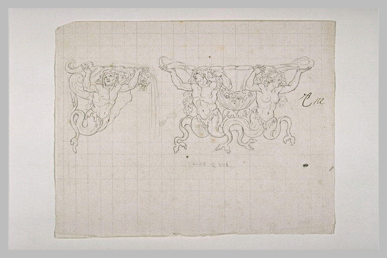 Tritons et sirène soutenant une vasque