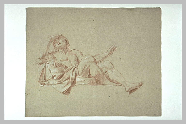 Jeune homme demi-nu, assis