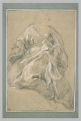 Etude de draperie pour une figure assise, de face