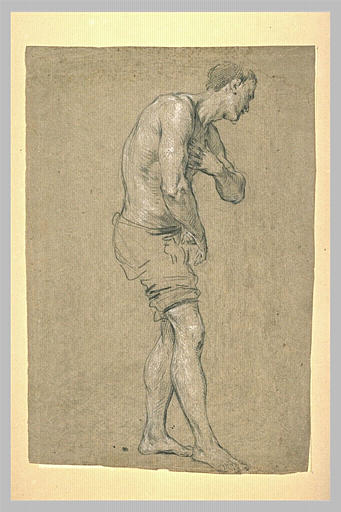 Homme à demi nu, tourné vers la droite