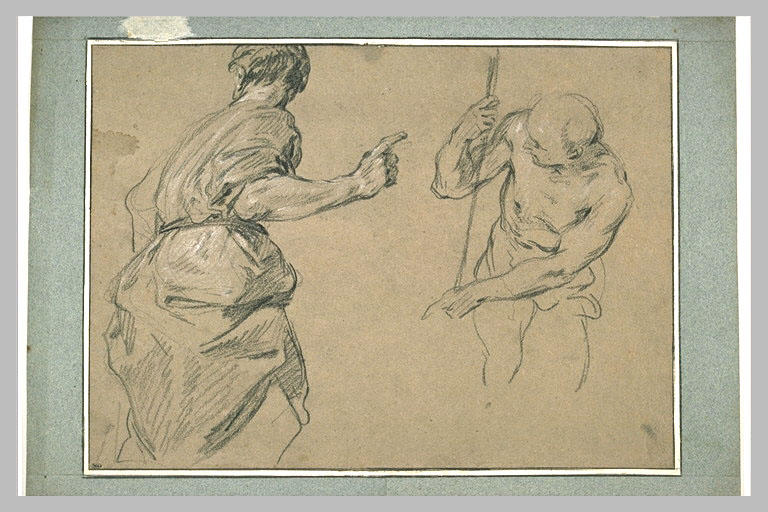 Etude d'une figure de vieillard, la tête tournée vers la gauche