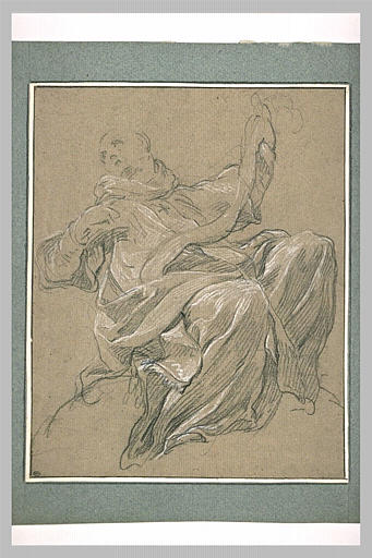 Homme drapé, assis, la tête tournée vers la gauche