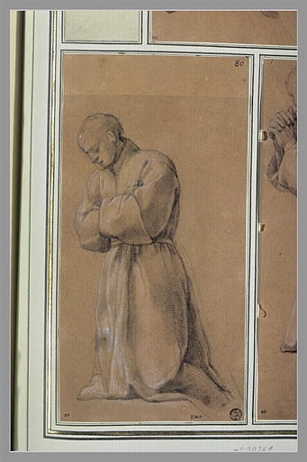 Un homme à genoux, les bras croisés : étude pour le douzième tableau