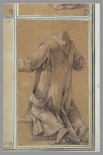 Un chartreux, ouvrant les bras, de dos : étude pour le quatorzième tableau