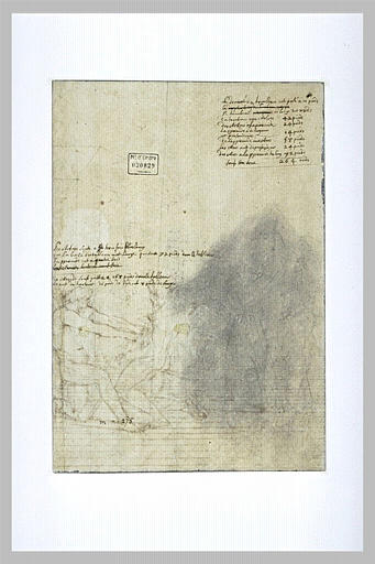 Notes descriptives de mesures d'architecture dans un tableau