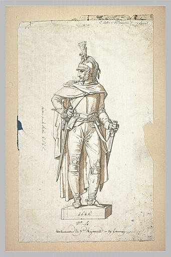 Statue de cuirassier du septième régiment, d'après Taunay