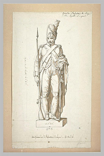 Statue d'un grenadier d'infanterie de ligne, d'après Dardet