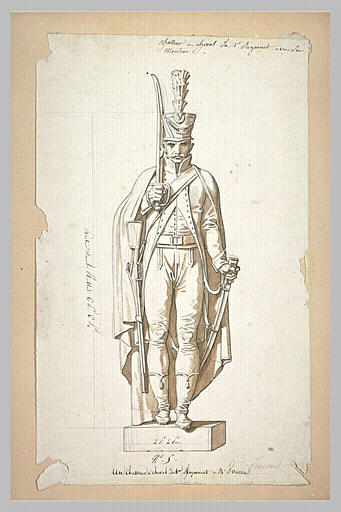 Statue d'un chasseur du premier régiment, d'après Foucou