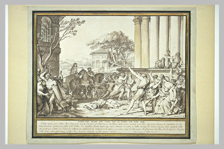 Tullie faisant passer son char sur le corps de son père