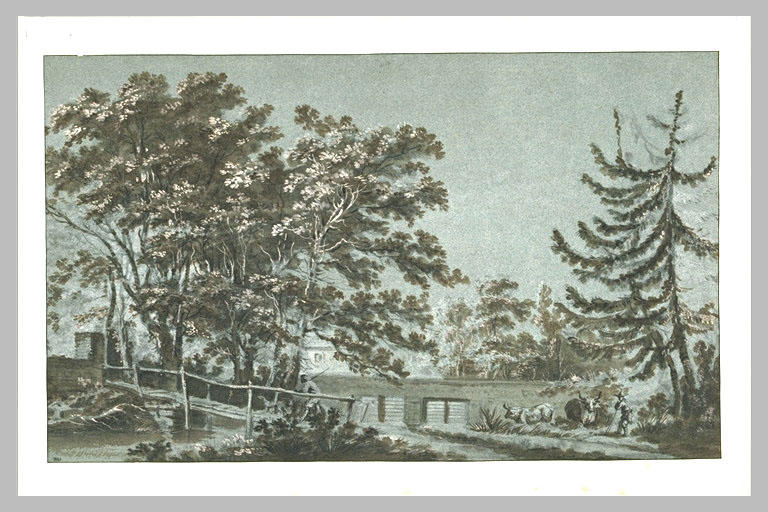 Paysage avec figures et animaux