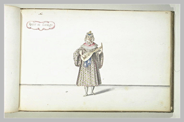 Récit de l'Afrique, femme jouant de la mandoline