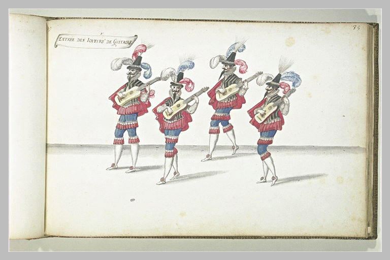 Entrée des joueurs de guitare, quatre figures