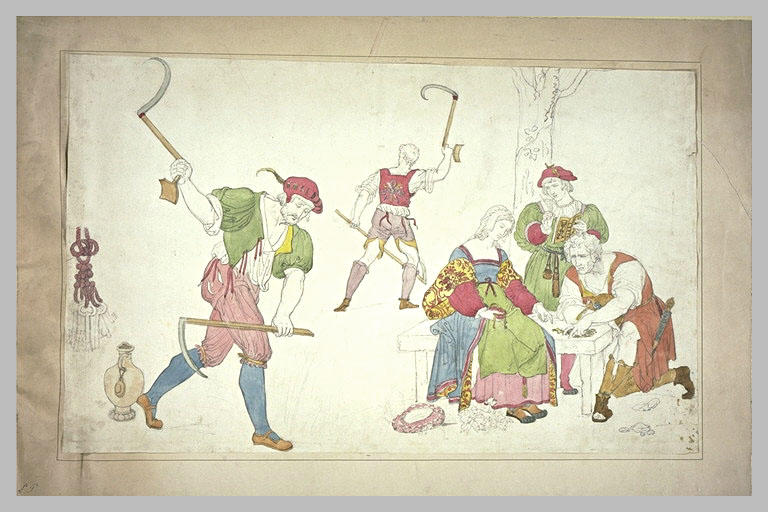 Personnages en costume du XVIè siècle