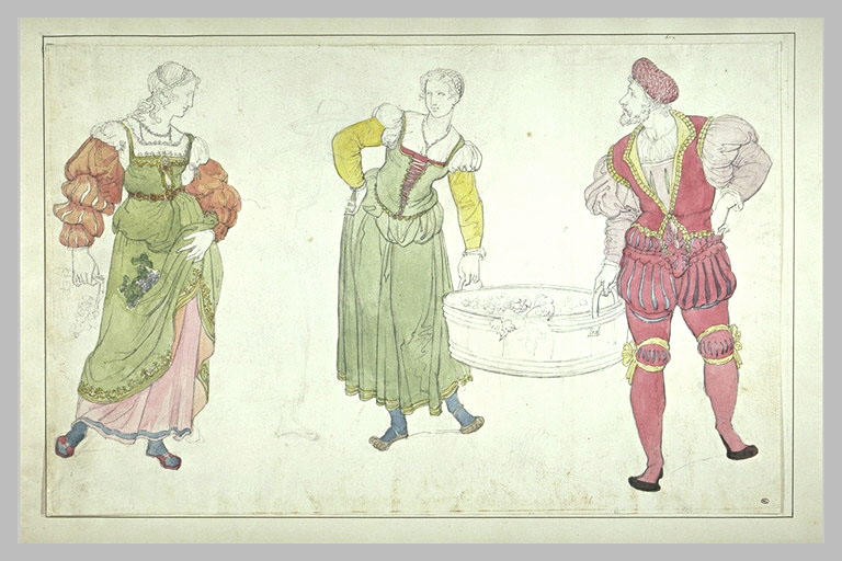 Vendangeurs en costumes du XVIe siècle