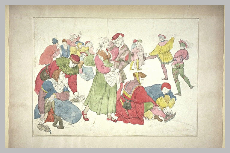 Patineurs en costumes du XVIè siècle