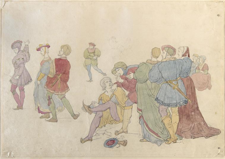 Patineurs en costumes du XVIe siècle