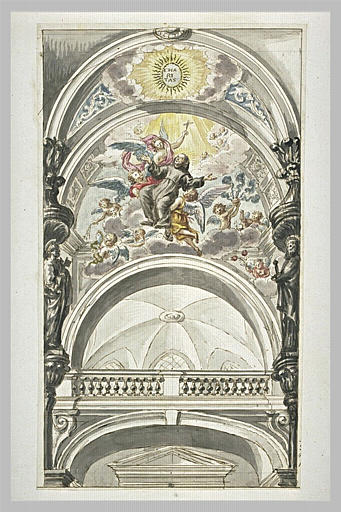 Projet pour une chapelle, avec l'Apothéose de saint Dominique