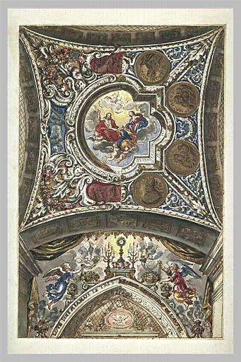 La Tradition des clefs à saint Pierre, étude pour le plafond d'une chapelle