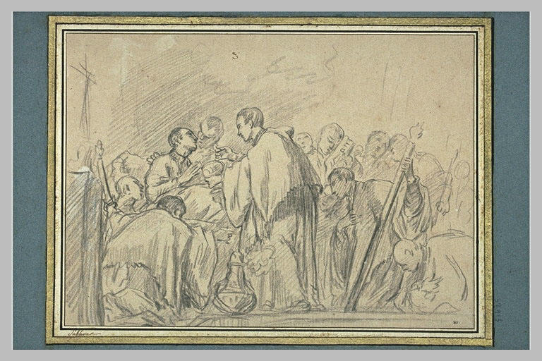 Saint Louis de Gonzague recevant la communion au moment de sa mort