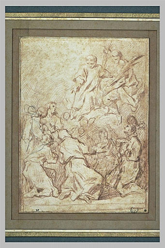 Deux saints apparaissant à des pénitents blancs