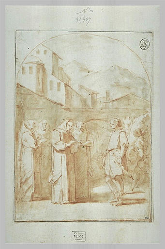 Saint Bruno reçoit un message du pape Urbain II : copie du quinzième tableau