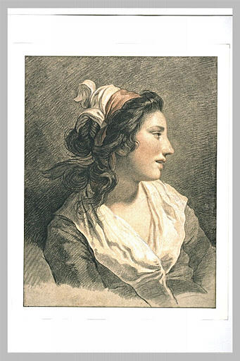 Buste de jeune femme, de profil