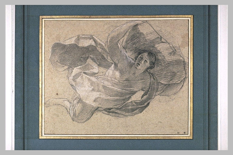 Figure volante, portant un fardeau sur les épaules