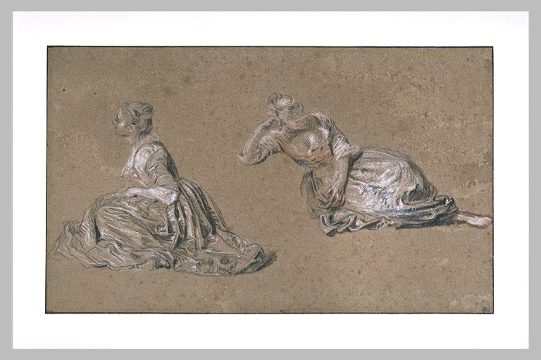Deux études d'une femme assise