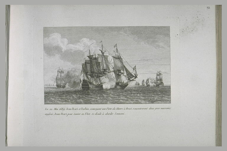 Jean Bart et Forbin convoyant une flotte du Hâvre à Brest