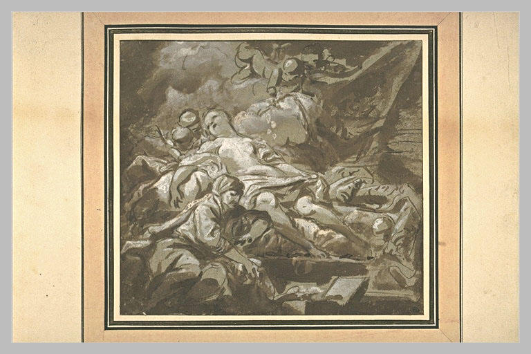 Danaé et une figure assise