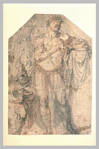 Empereur romain servi par un nain