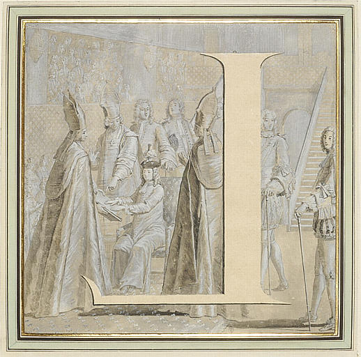 La lettre L, inversée, dans la scène du Jurement de Louis XV