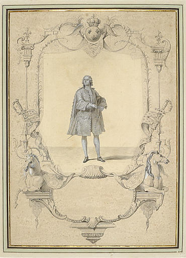 Un gentilhomme portant la queue du manteau royal