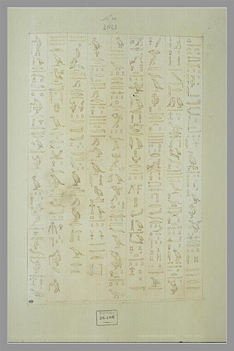 Neuf colonnes d'inscriptions hiéroglyphiques