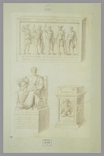 Un bas-relief ; deux monuments dédiés à Jupiter