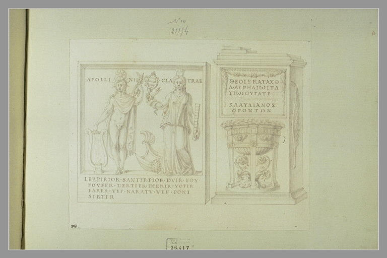 Un bas-relief dédié à Apollon ; un monument à degrés avec un trépied