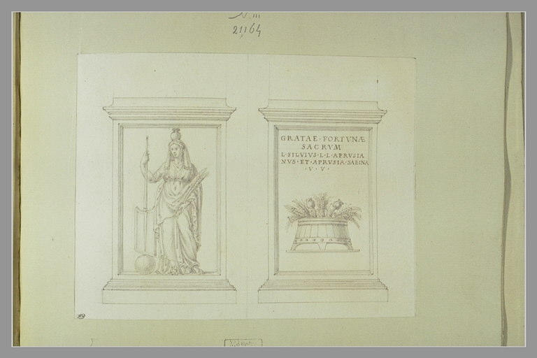 Deux faces d'un monument votif dédié à la Fortune