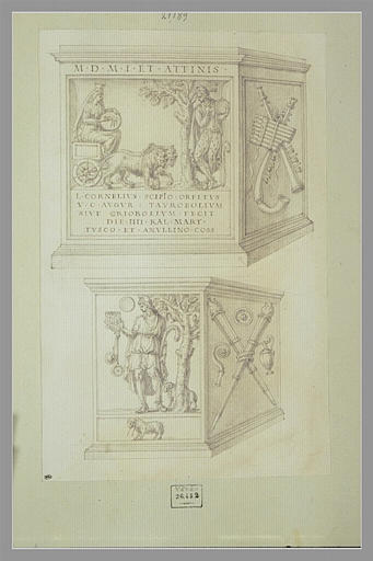 Deux monuments votifs avec des bas-reliefs
