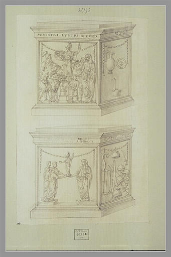 Deux monuments votifs avec des bas-reliefs