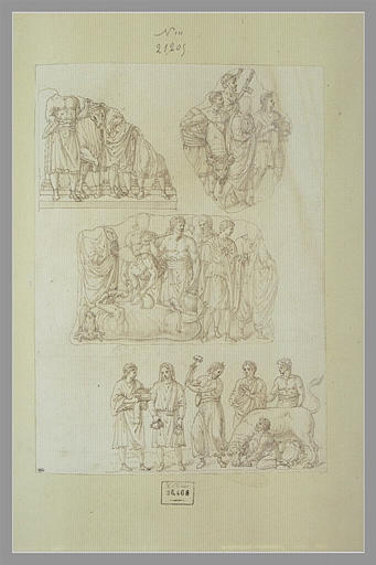 Cinq fragments de bas-reliefs