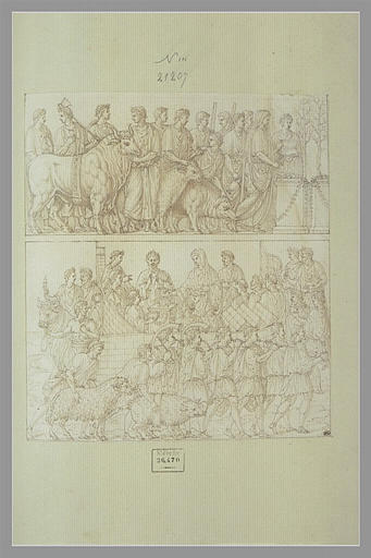 Deux bas-reliefs représentant des sacrifices
