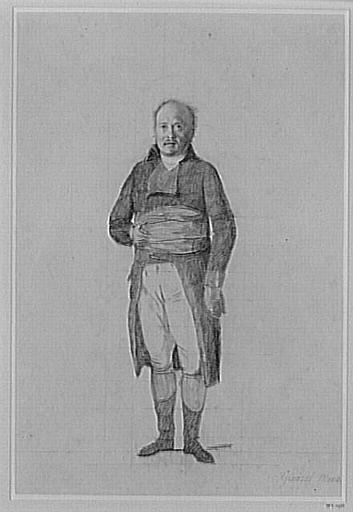 Portrait en pied du général Menou ; Jacques-François Menou (1750-1810), général en chef de l'armée d'Orient, pendant l'expédition d'Egypte en 1798/1800, comte d'Empire en 1808, gouverneur général de la toscane puis de Venise (autre titre)