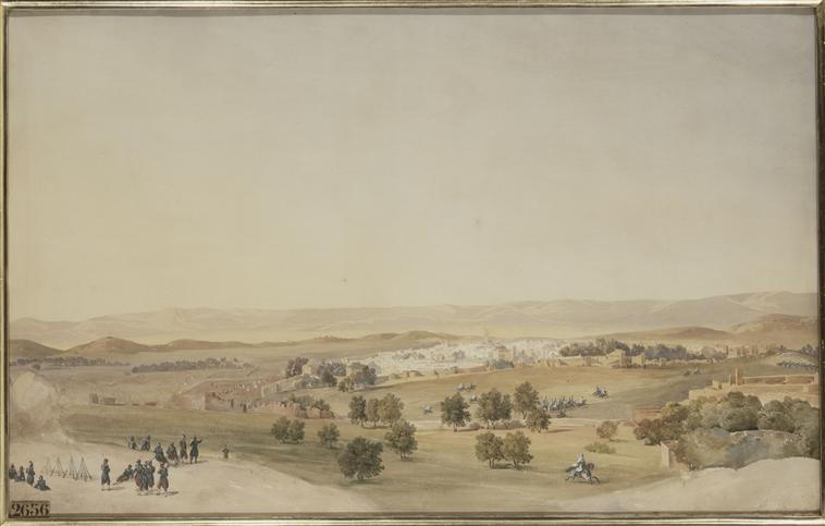 Vue générale de Tlemcen en janvier 1836 ; Vue générale de la ville de Tlemcen occupée par l'armée française en janvier 1836 (autre titre)