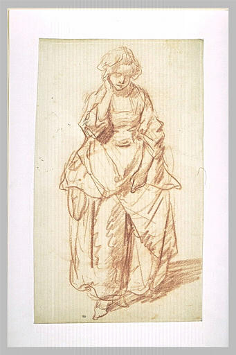 Jeune femme, debout, de face