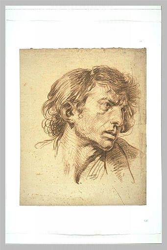 Tête d'homme de trois quarts, tournée vers la droite