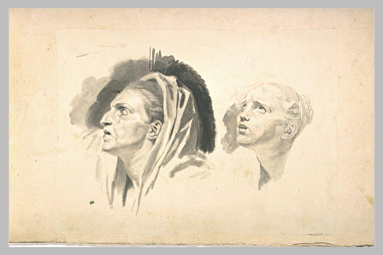 Deux têtes de femmes, de profil