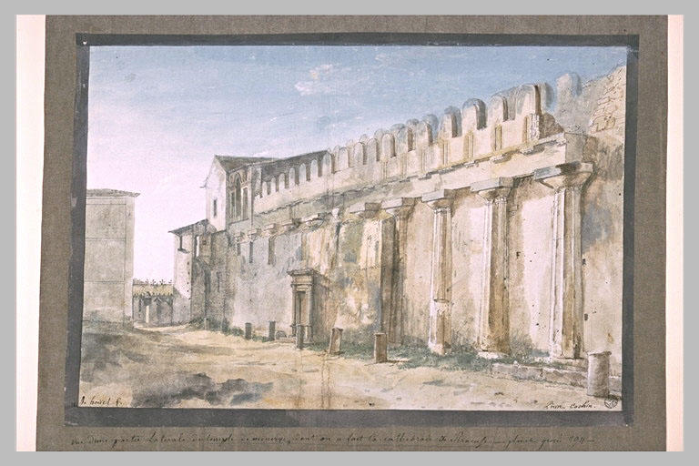 Partie latérale du temple de Minerve à Syracuse, transformé en cathédrale