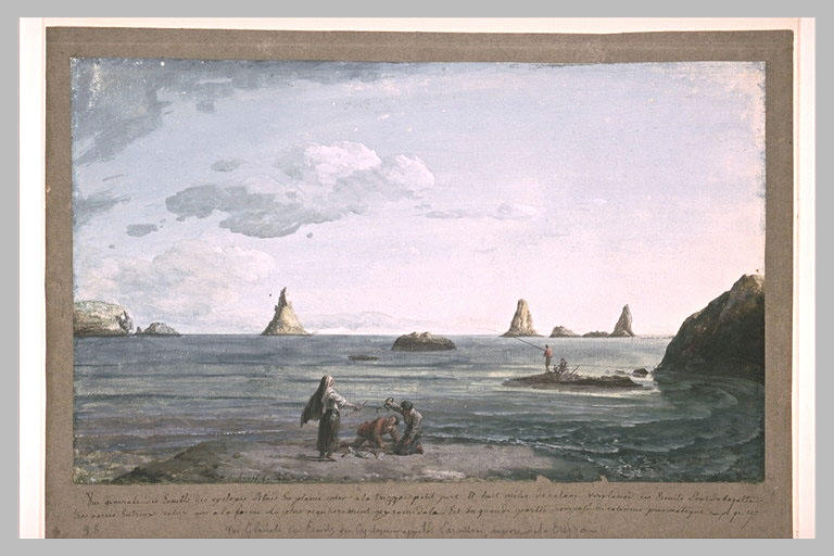 Les écueils des Cyclopes appelés Farailloni, près du port de la Trizza