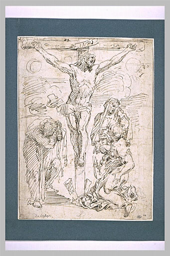 Jésus sur la Croix pleuré par les Saintes Femmes ; quatre figures