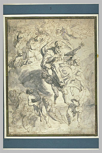 Dieu porté par des anges et entouré d'archanges